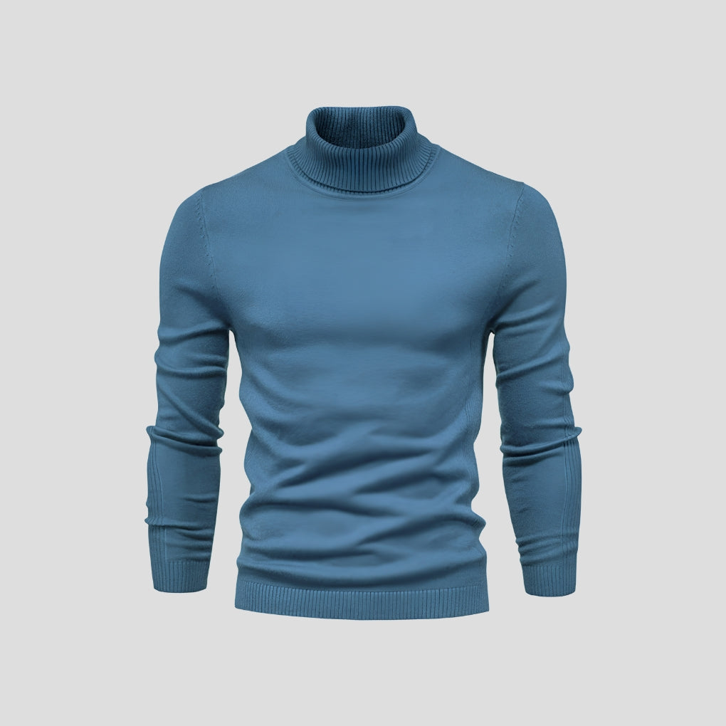 Kacob | Men's Turtleneck Jumper – Fine Knit Roll Neck Long Sleeve Top