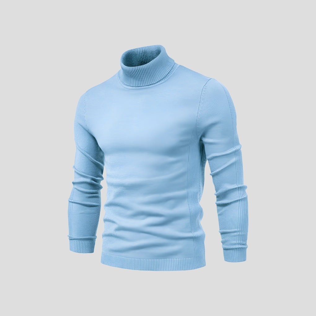 Kacob | Men's Turtleneck Jumper – Fine Knit Roll Neck Long Sleeve Top
