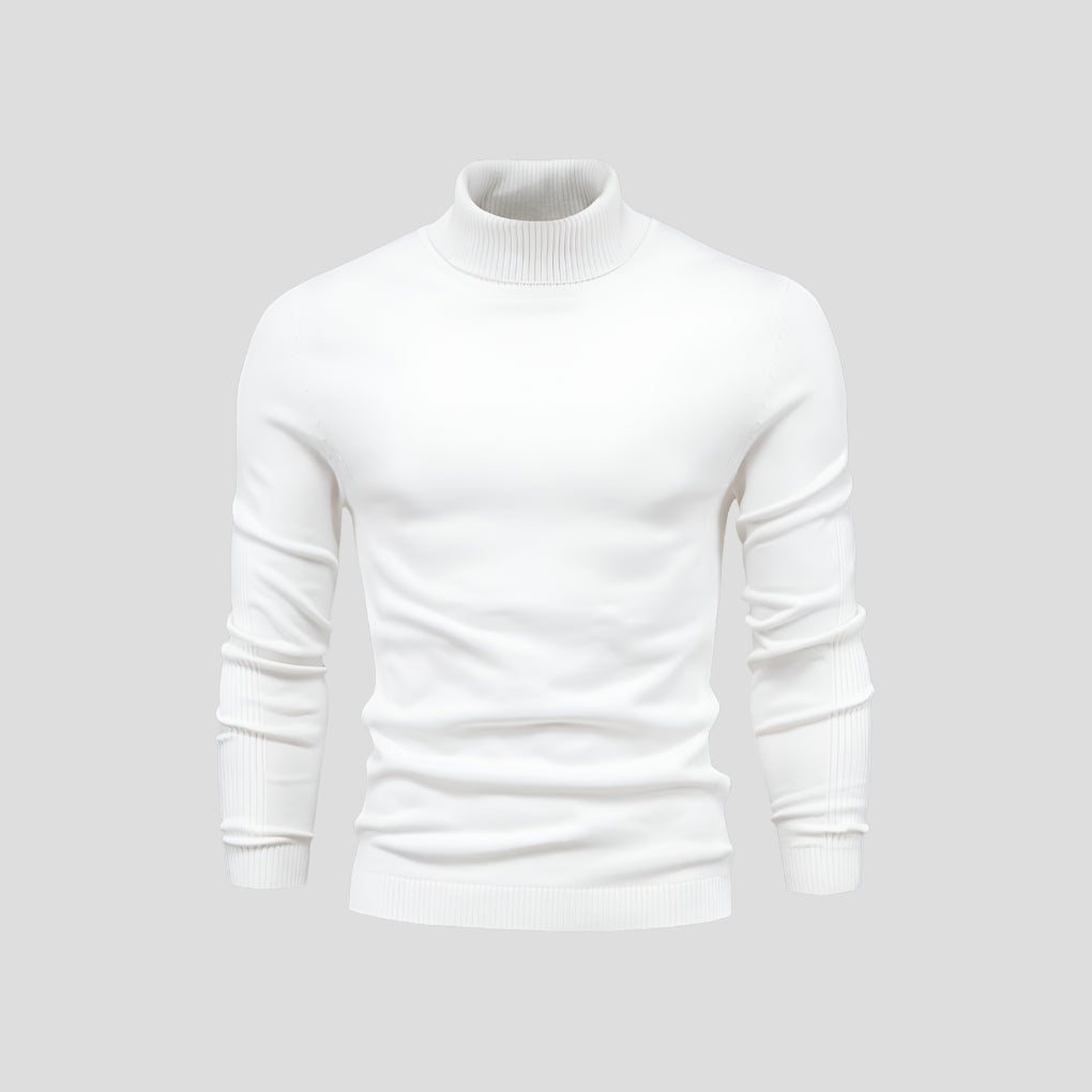 Kacob | Men's Turtleneck Jumper – Fine Knit Roll Neck Long Sleeve Top