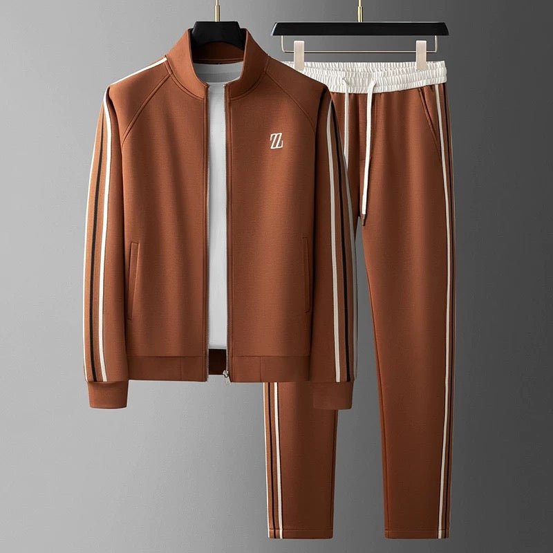 Kacob | Men's Two Piece Zip Up Tracksuit – Stand Collar Jacket and Joggers Set