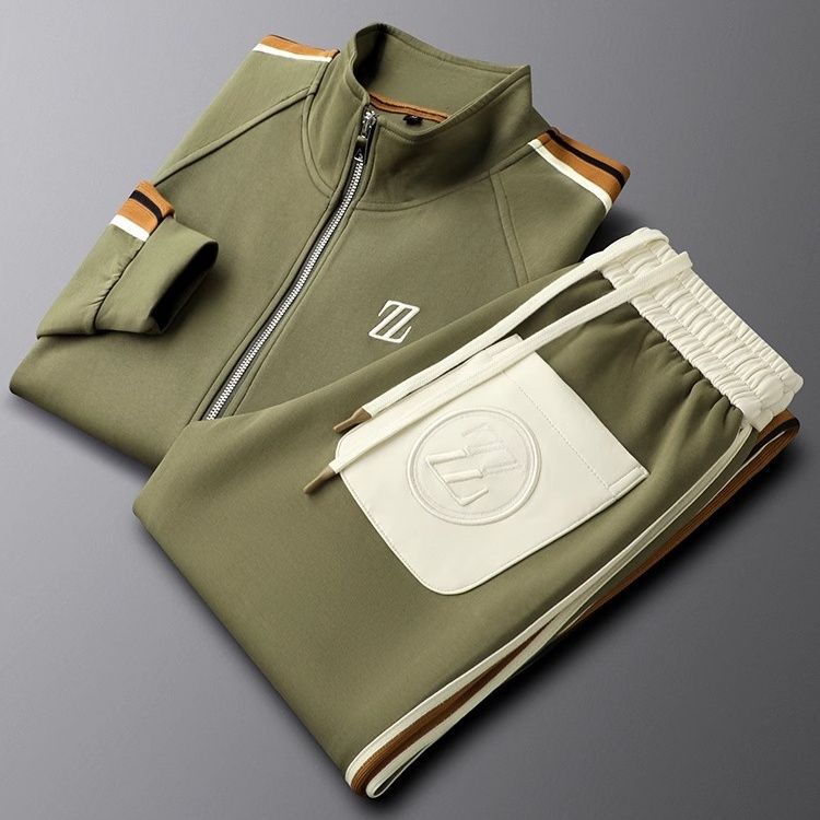 Kacob | Men's Two Piece Zip Up Tracksuit – Stand Collar Jacket and Joggers Set