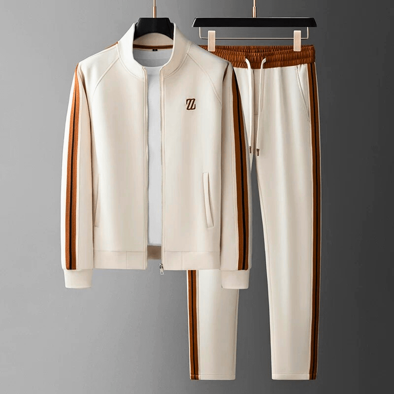 Kacob | Men's Two Piece Zip Up Tracksuit – Stand Collar Jacket and Joggers Set