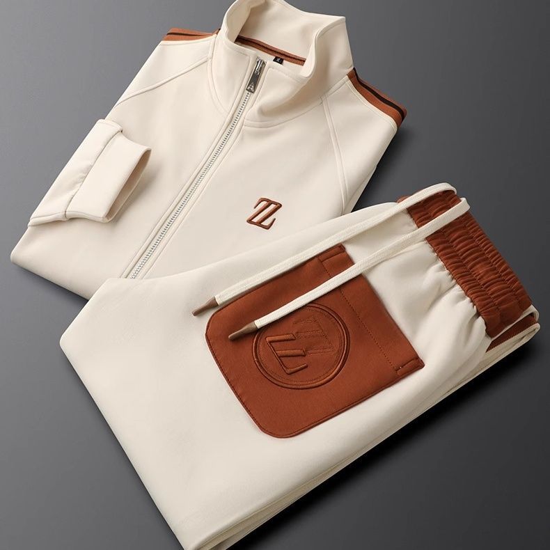 Kacob | Men's Two Piece Zip Up Tracksuit – Stand Collar Jacket and Joggers Set