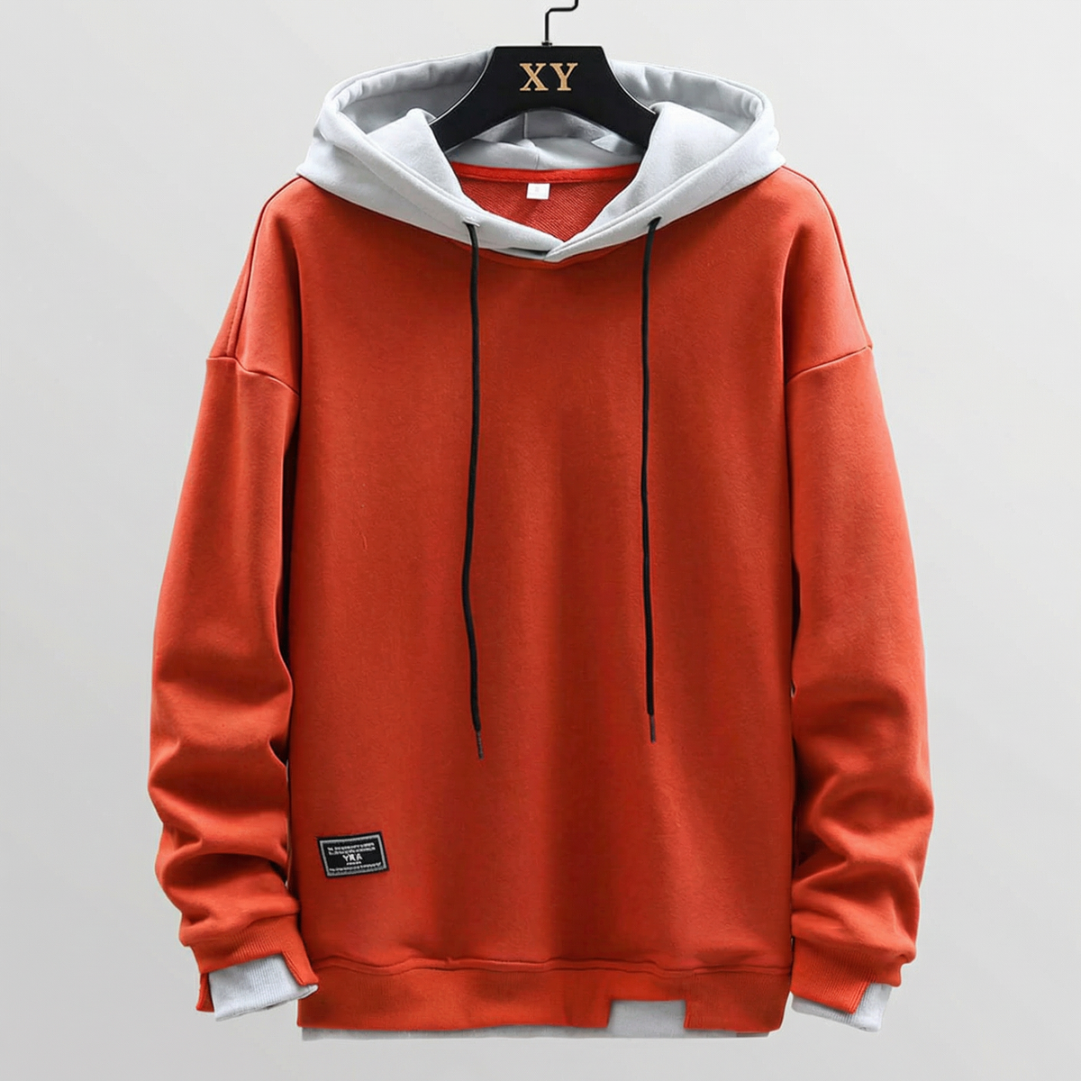 Kacob | Men's Two-Tone Hoodie with Contrast Hood – Relaxed Fit Fleece Lined Hoodie