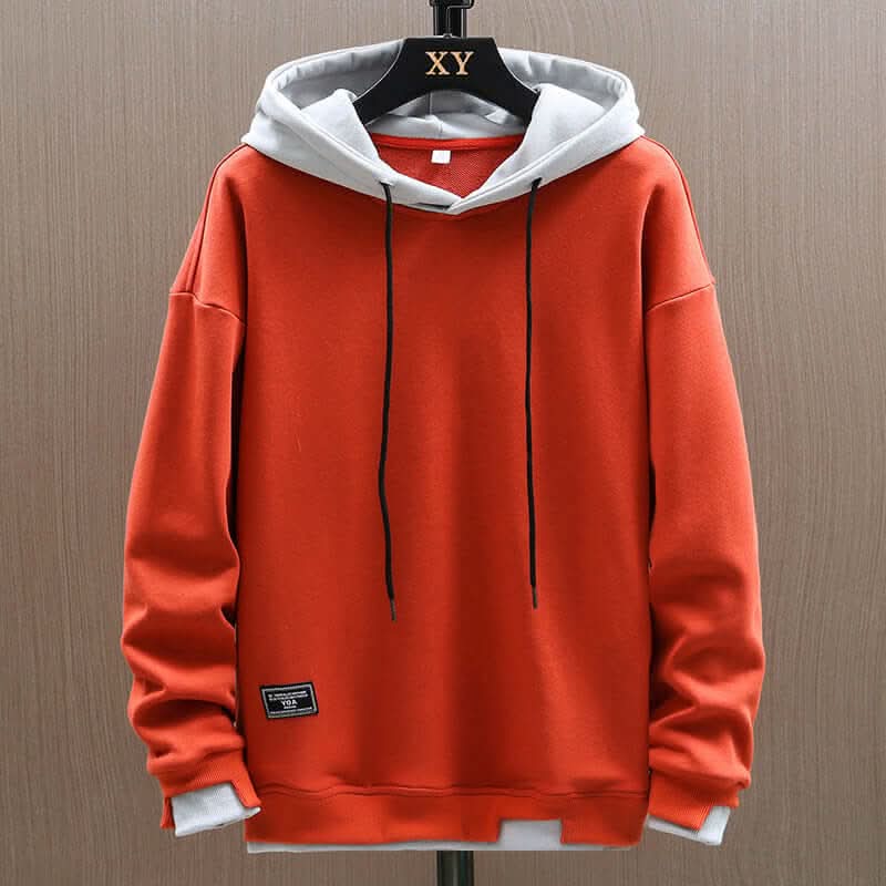 Kacob | Men's Two-Tone Hoodie with Contrast Hood – Relaxed Fit Fleece Lined Hoodie