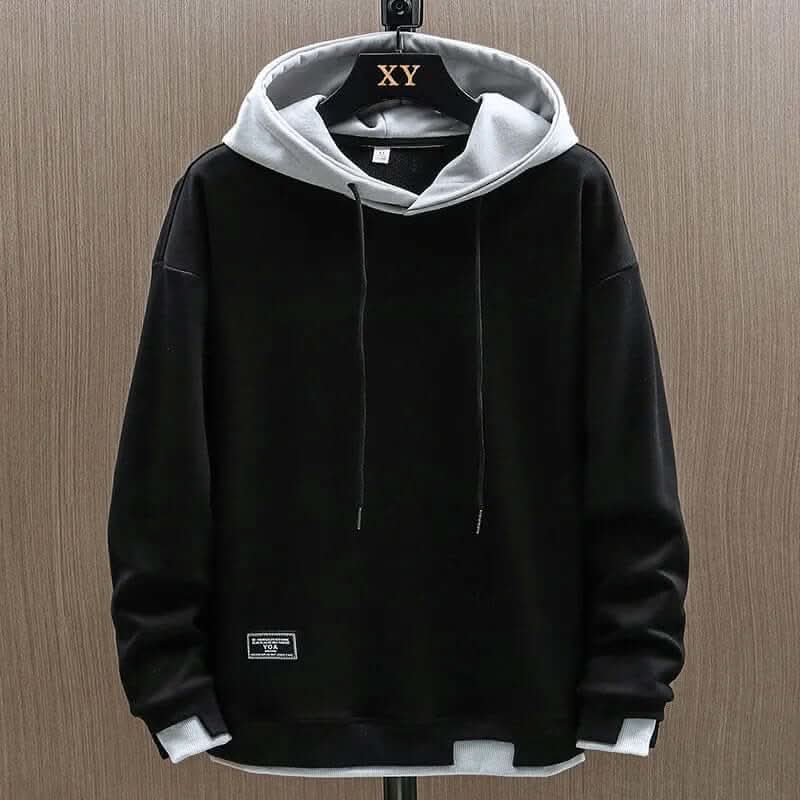 Kacob | Men's Two-Tone Hoodie with Contrast Hood – Relaxed Fit Fleece Lined Hoodie