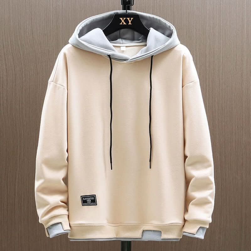 Kacob | Men's Two-Tone Hoodie with Contrast Hood – Relaxed Fit Fleece Lined Hoodie