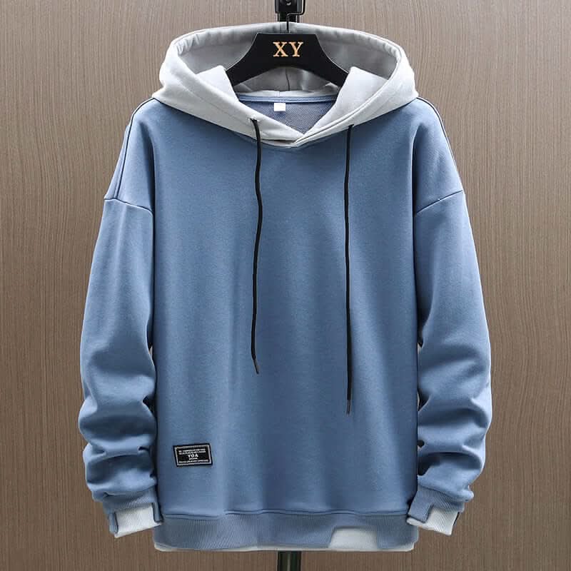 Kacob | Men's Two-Tone Hoodie with Contrast Hood – Relaxed Fit Fleece Lined Hoodie