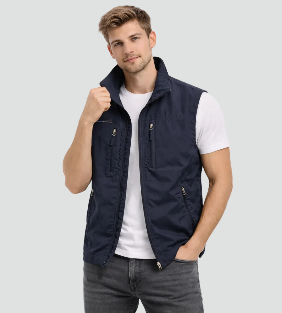 Kacob | Men's Utility Gilet – Multi Pocket Zip Outdoor Vest