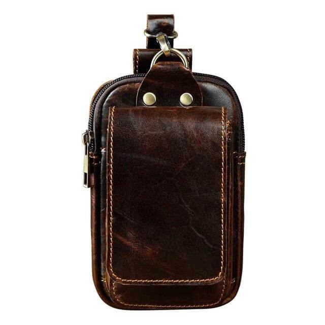 Men's Vintage Faux Leather Belt Pouch Bag