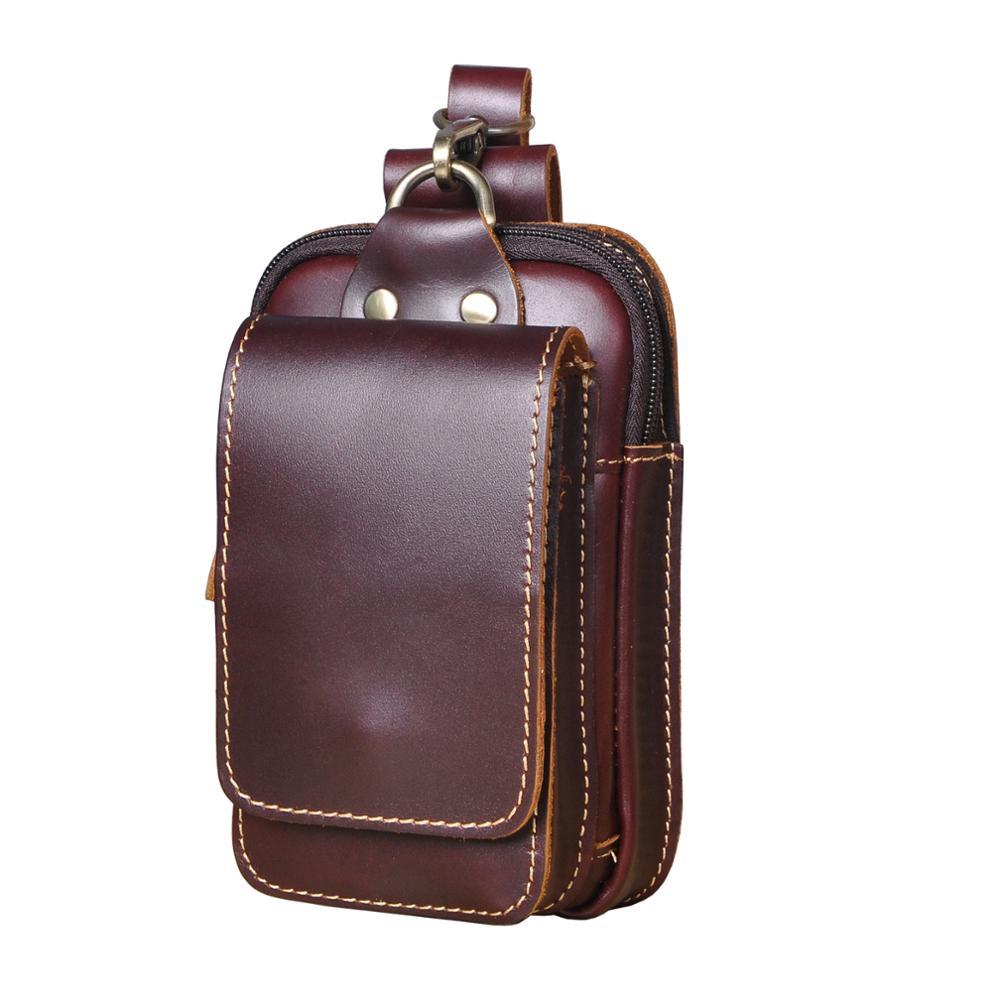 Men's Vintage Faux Leather Belt Pouch Bag
