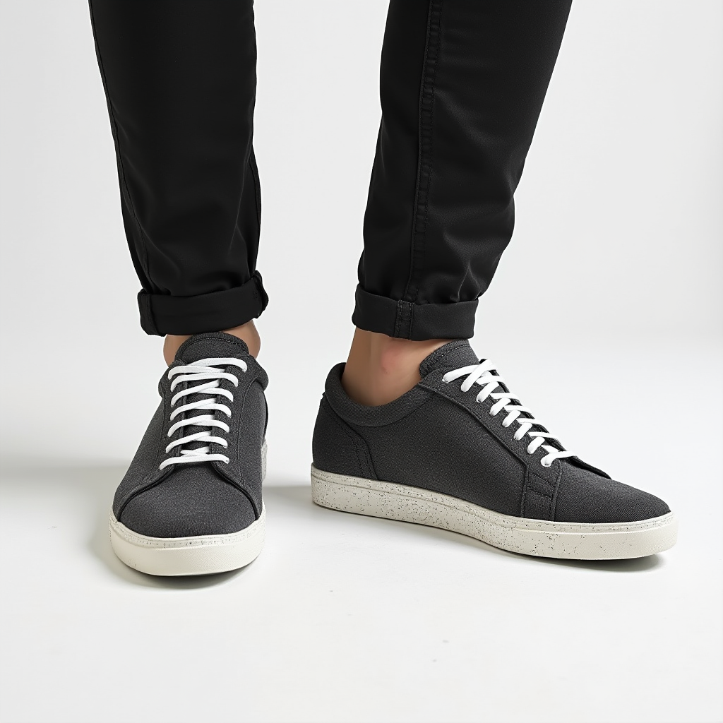Kacob | Men's White Sole Trainers – Minimal Low Top Lace Up Sneakers