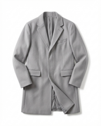 Men's Wool-Blend Overcoat – Notch Lapel Tailored Longline Coat