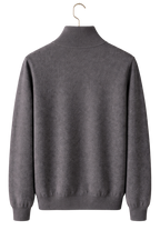 Men's Wool-Blend Zip-Up Knitted Jacket – Stand Collar Full Zip Cardigan
