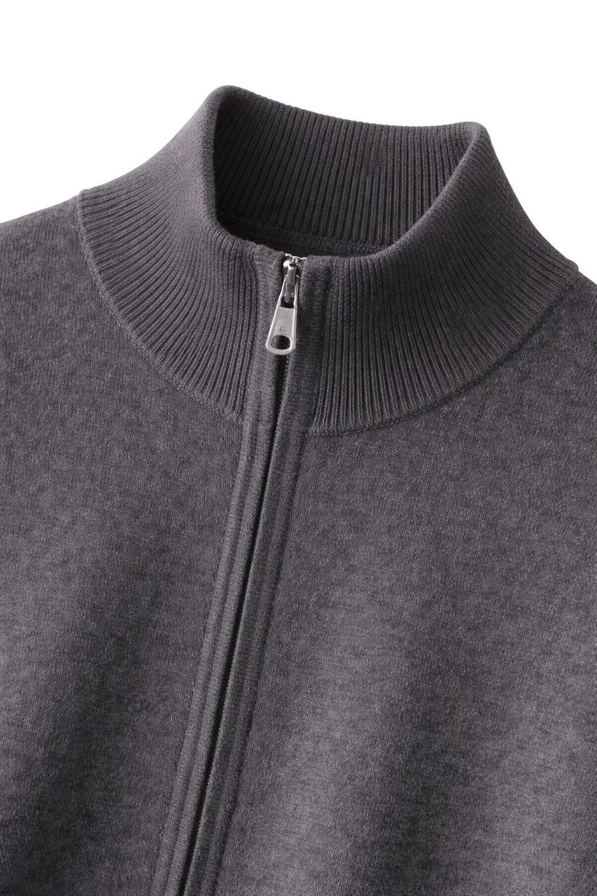 Men's Wool-Blend Zip-Up Knitted Jacket – Stand Collar Full Zip Cardigan