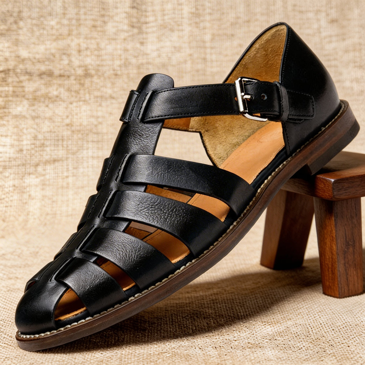 Men's Woven Strap Fisherman Sandals – Closed Toe