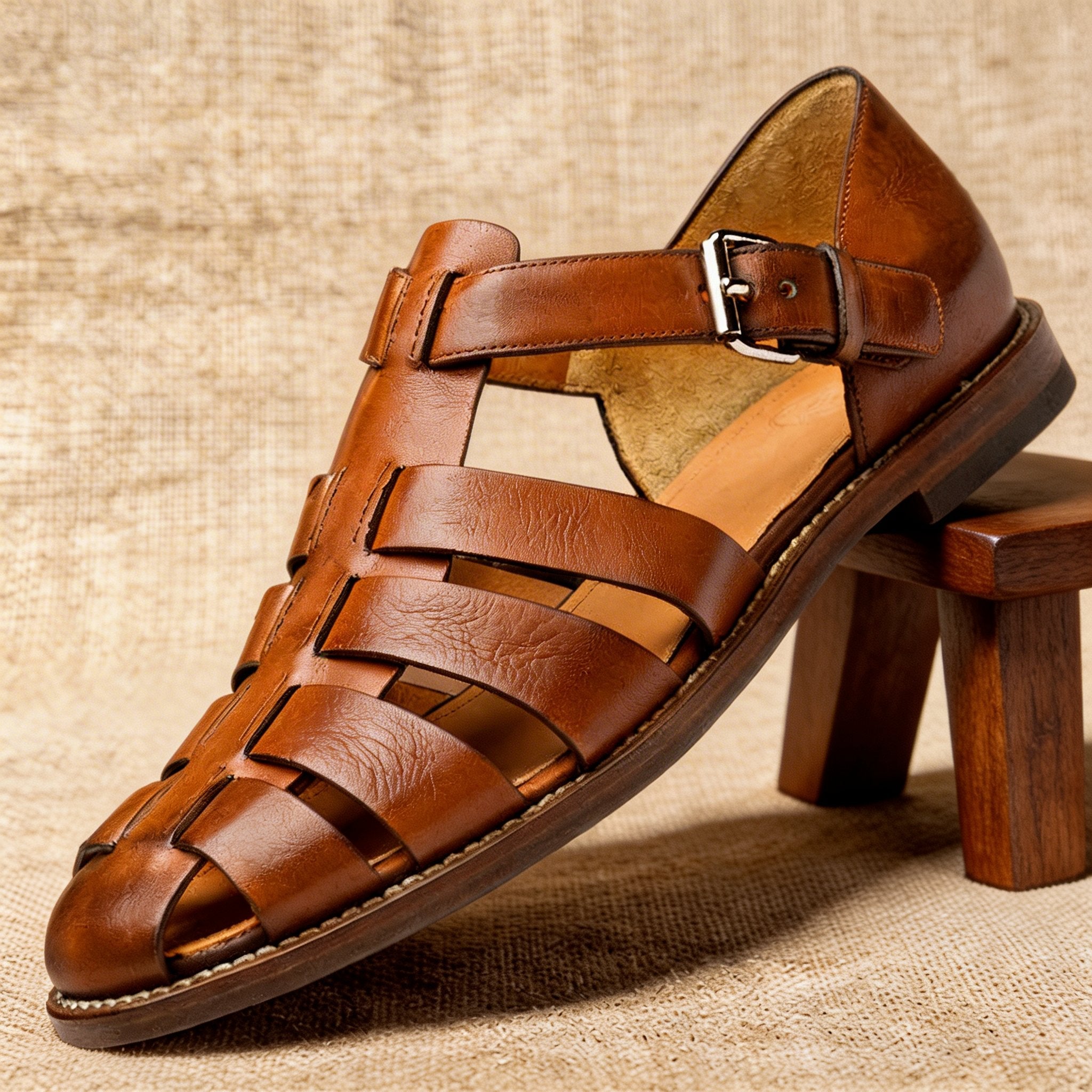 Men's Woven Strap Fisherman Sandals – Closed Toe