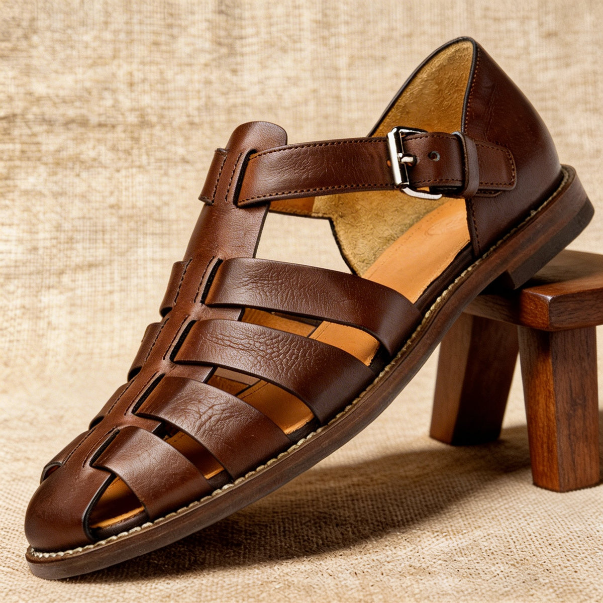 Men's Woven Strap Fisherman Sandals – Closed Toe