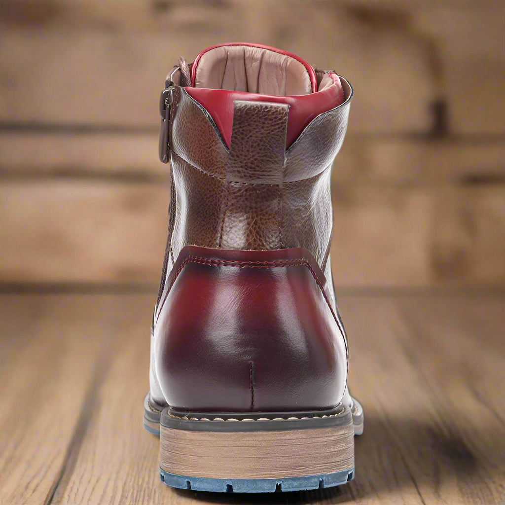 Kacob | Men's Zip and Lace-Up Boots – Classic Round Toe Winter Boots