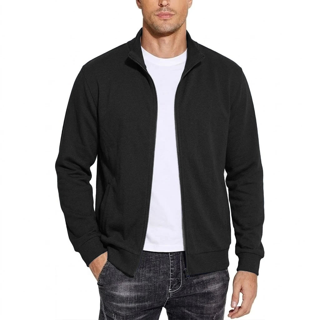 Kacob | Men's Zip Through Sweat Jacket – Stand Collar Track Top