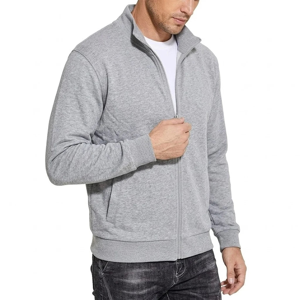 Kacob | Men's Zip Through Sweat Jacket – Stand Collar Track Top