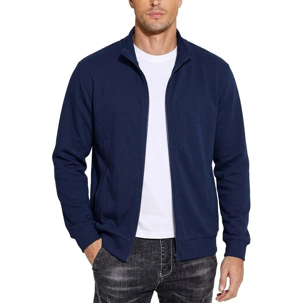 Kacob | Men's Zip Through Sweat Jacket – Stand Collar Track Top