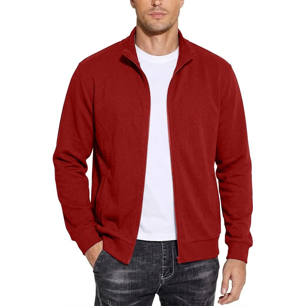 Kacob | Men's Zip Through Sweat Jacket – Stand Collar Track Top