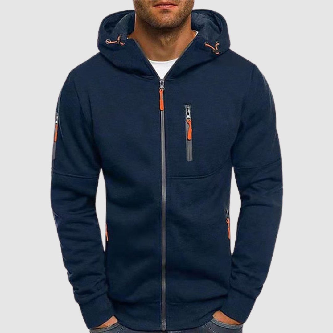 Kacob | Men's Zip Up Hoodie – Drawstring Hooded Sweat Jacket