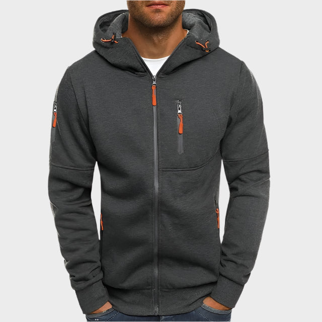 Kacob | Men's Zip Up Hoodie – Drawstring Hooded Sweat Jacket