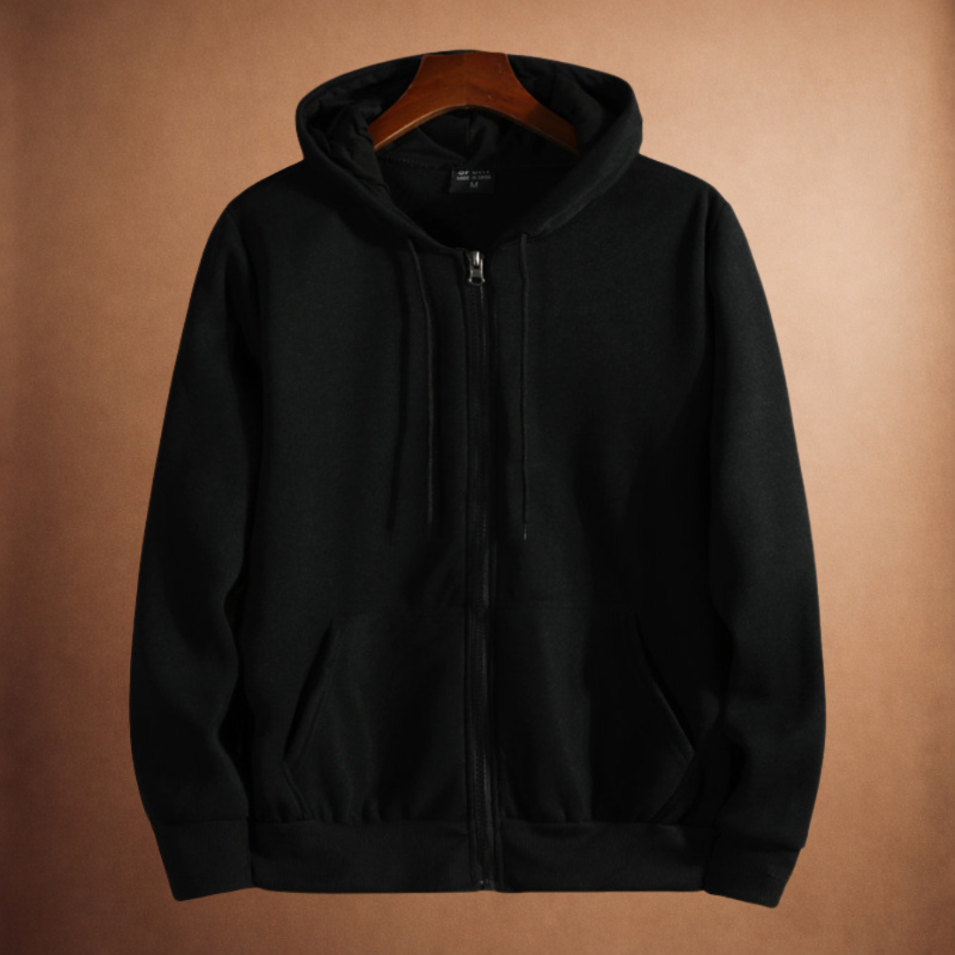 Kacob | Men's Zip Up Hoodie – Slim Fit Hooded Sweatshirt