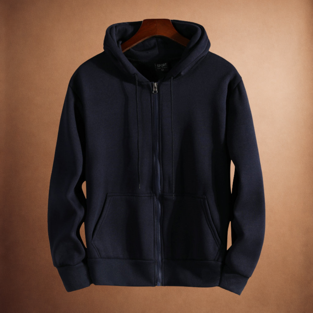 Kacob | Men's Zip Up Hoodie – Slim Fit Hooded Sweatshirt
