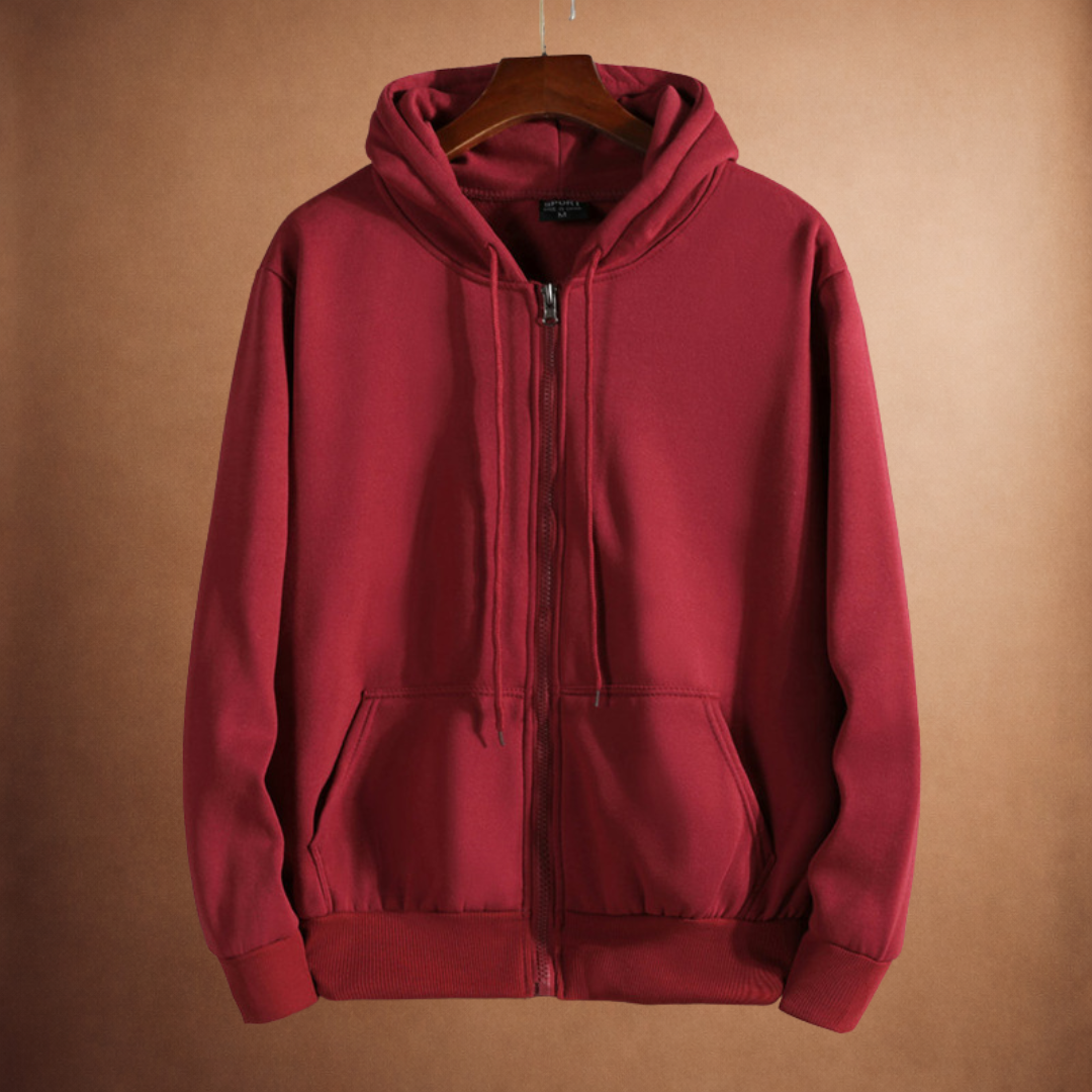 Kacob | Men's Zip Up Hoodie – Slim Fit Hooded Sweatshirt