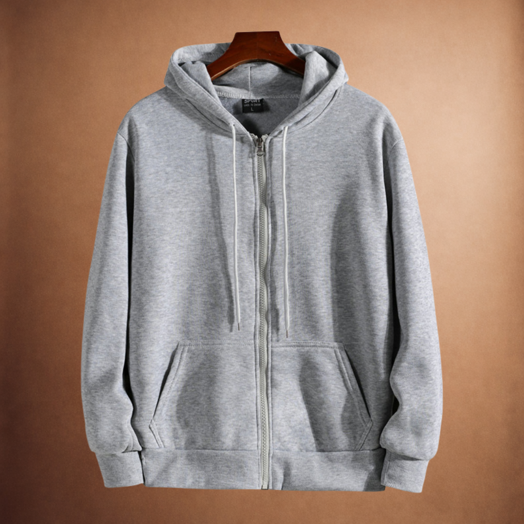 Kacob | Men's Zip Up Hoodie – Slim Fit Hooded Sweatshirt