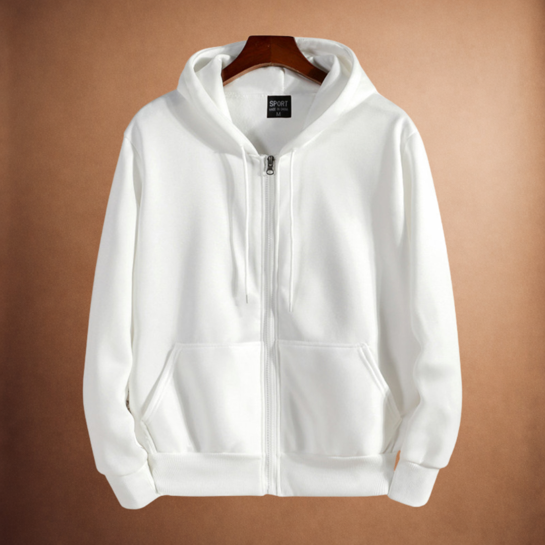 Kacob | Men's Zip Up Hoodie – Slim Fit Hooded Sweatshirt