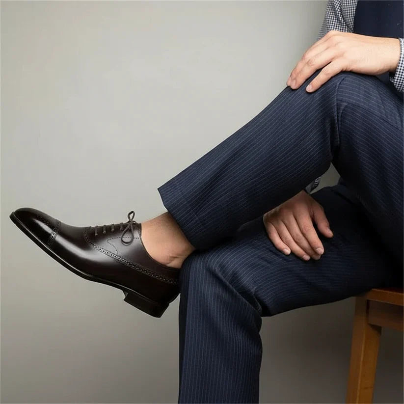 Kacob | Men's Oxford Brogue Leather Dress Shoes