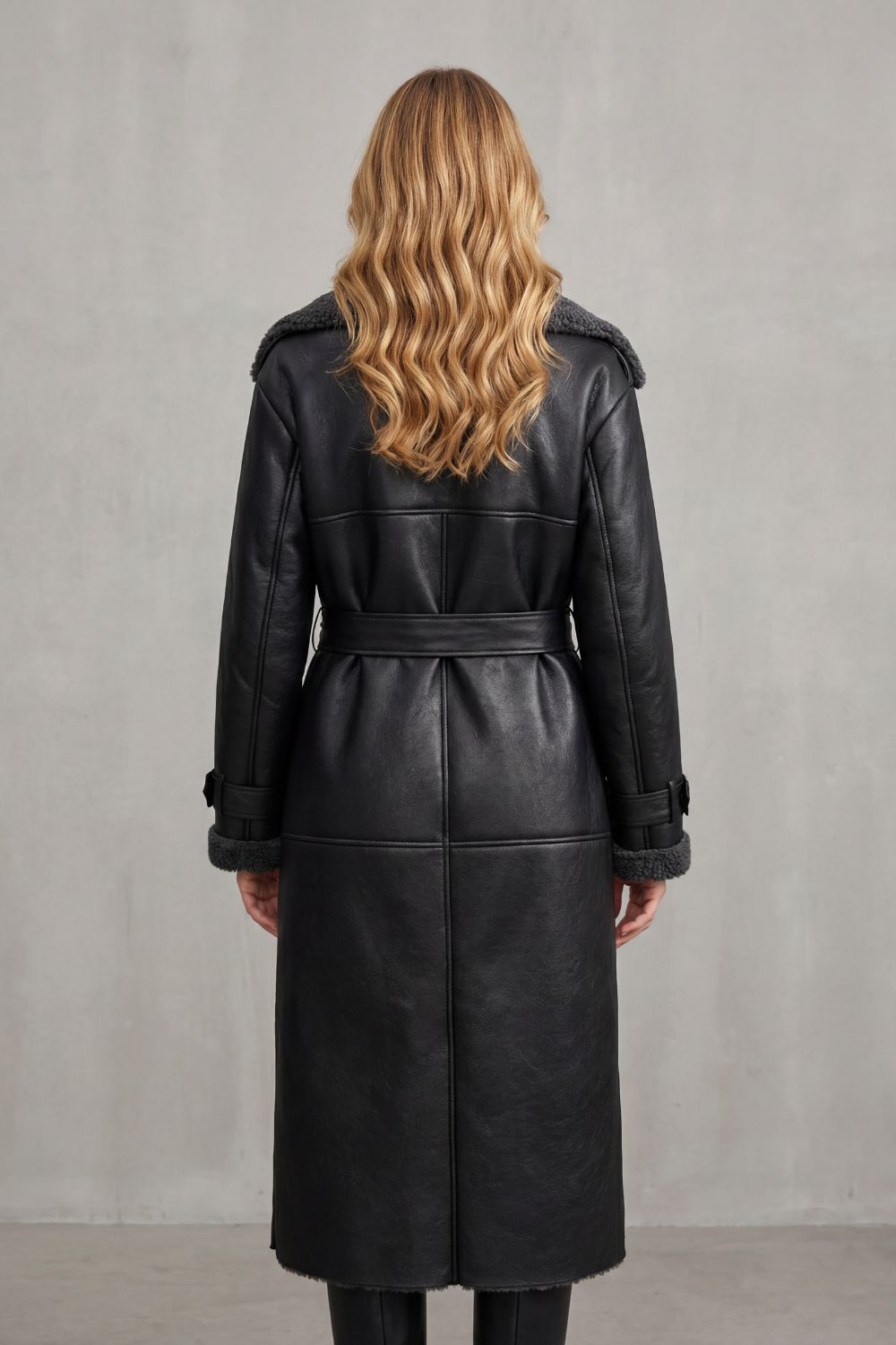 Kacob | Oversized Belted Shearling Coat
