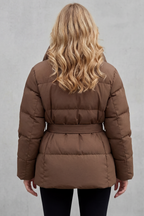 Kacob | Oversized Collar Belted Puffer Coat