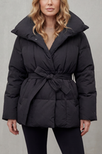 Kacob | Oversized Collar Belted Puffer Coat