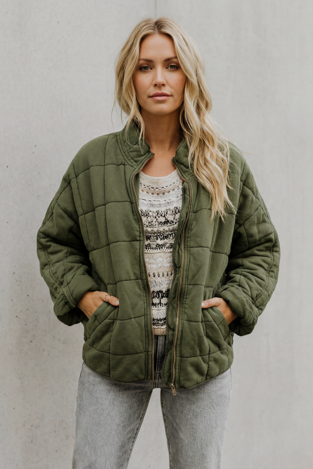 Kacob | Quilted Zip Padded Jacket