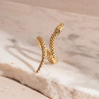 sculpted serpent cuff and ring set