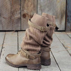 kacob womens strap detail slouch winter boots