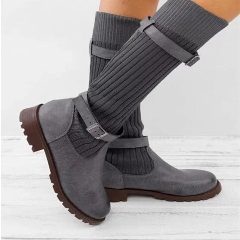 kacob womens strap detail slouch winter boots