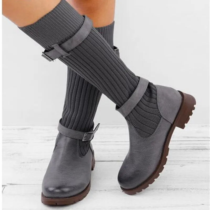 kacob womens strap detail slouch winter boots