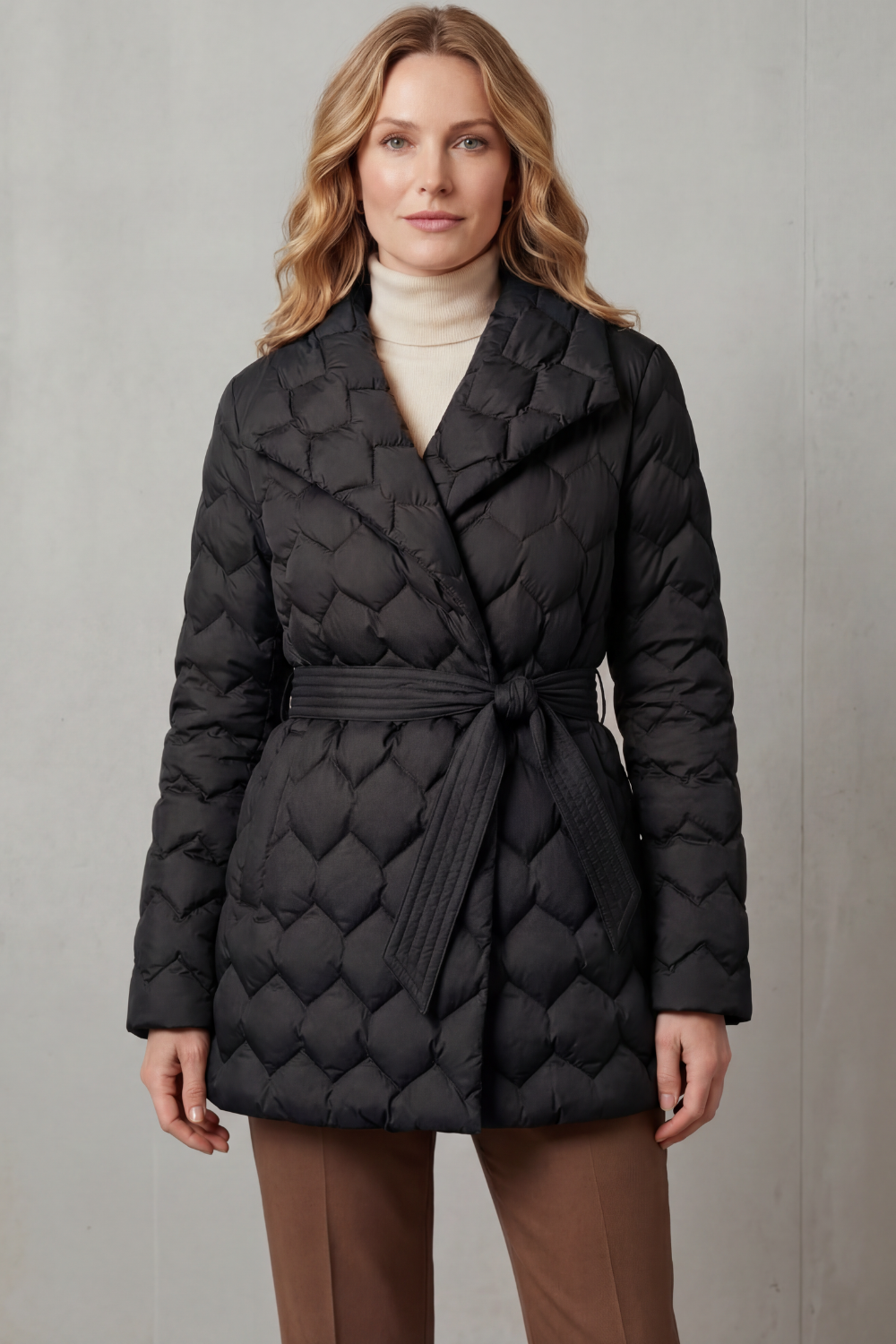 Kacob | Sculpted Belted Puffer Jacket