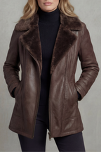 Kacob | Shearling Lined Faux Leather Jacket