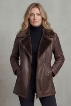 Kacob | Shearling Lined Faux Leather Jacket