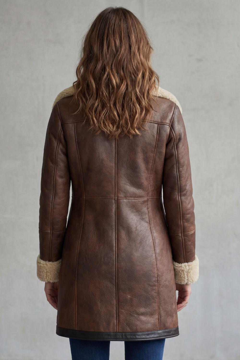 Kacob | Shearling Trim Faux Leather Coat