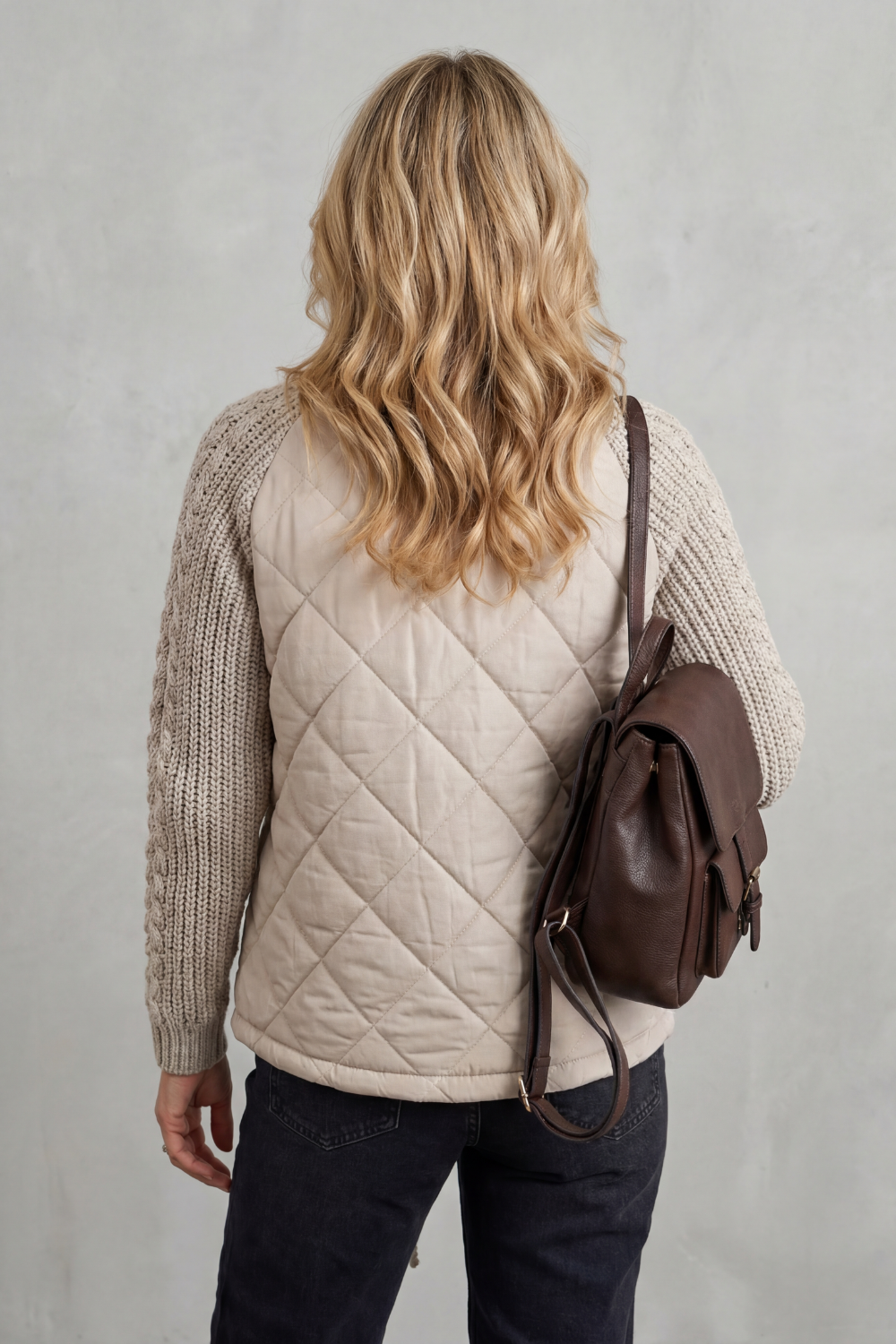 Kacob | Textured Knit Trim Quilted Puffer Jacket