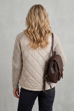 Kacob | Textured Knit Trim Quilted Puffer Jacket