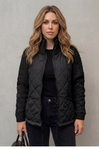 Kacob | Textured Knit Trim Quilted Puffer Jacket